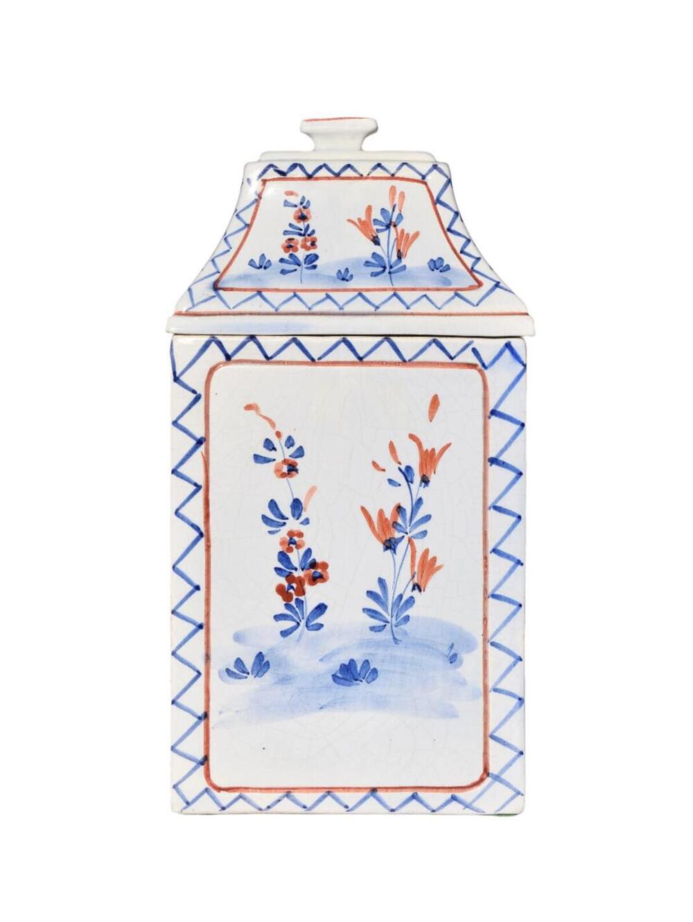 Ethan Allen Italian Hand-Painted Faience Canister